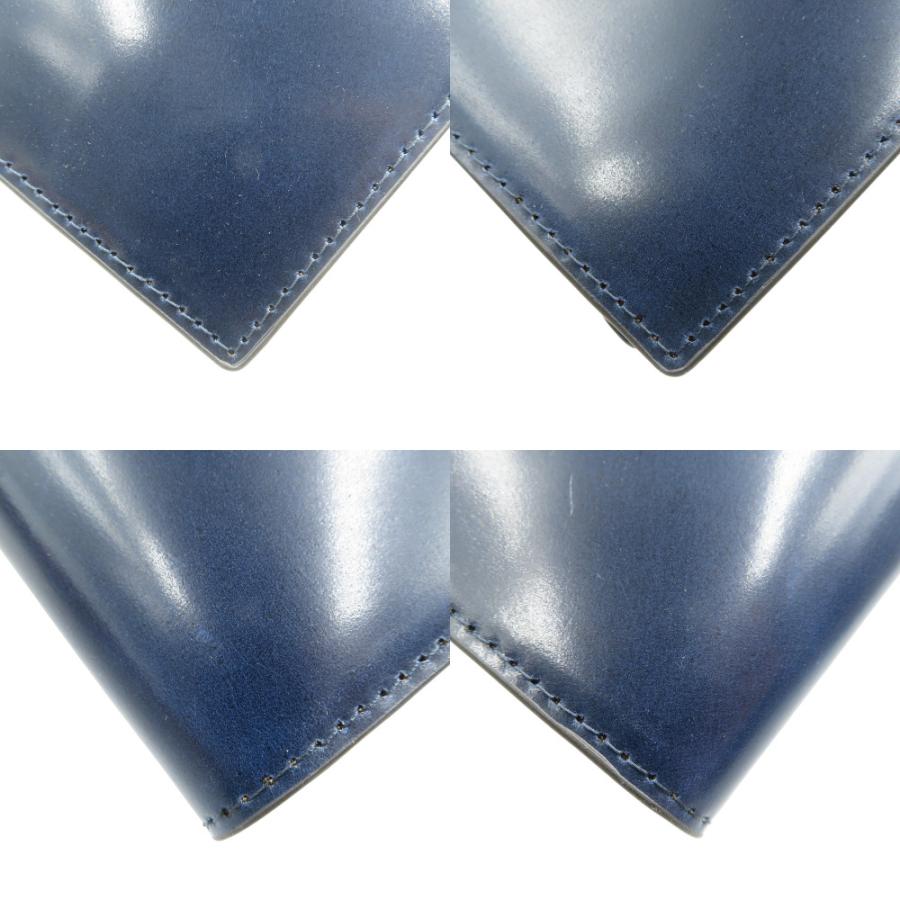 新品】ROCADO ロカド シェルコードバン 二つ折り 長財布 馬革 ネイビー