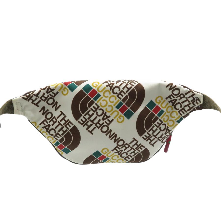 未使用 グッチ ノースフェイス コラボ 650299 ナイロン シルバー金具 ホワイト マルチカラー ボディバッグ 1081 GUCCIの画像