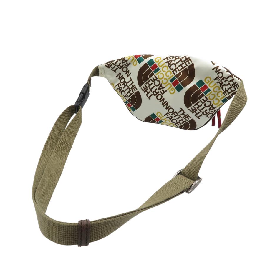 未使用 グッチ ノースフェイス コラボ 650299 ナイロン シルバー金具 ホワイト マルチカラー ボディバッグ 1081 GUCCIの画像