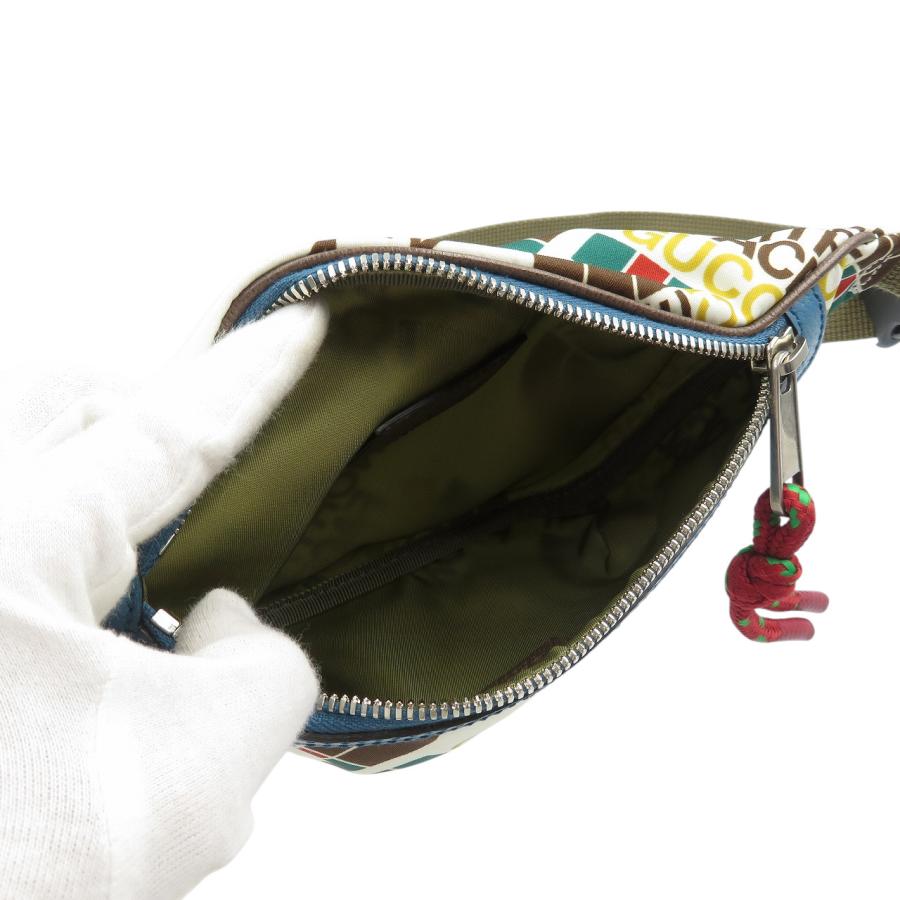 未使用 グッチ ノースフェイス コラボ 650299 ナイロン シルバー金具 ホワイト マルチカラー ボディバッグ 1081 GUCCIの画像