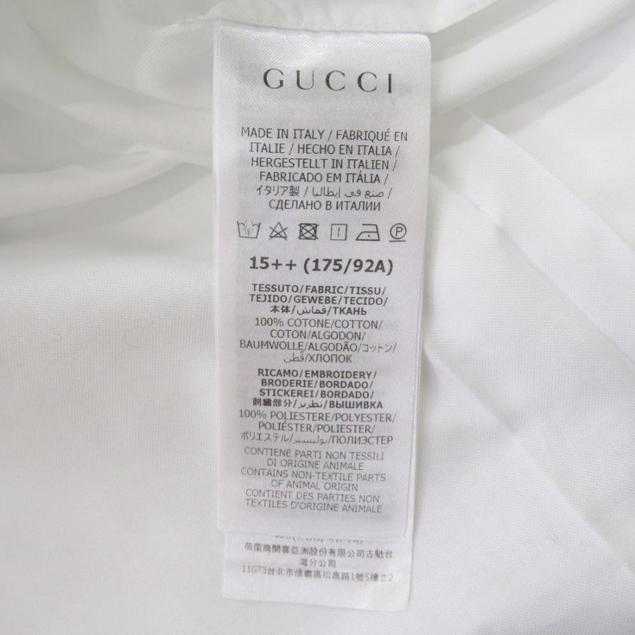 【美品】　GUCCI 長袖ポロシャツ ホワイト C (やや傷や汚れあり)】GUCCI グッチ イタリア製 長袖 ポロシャツ S