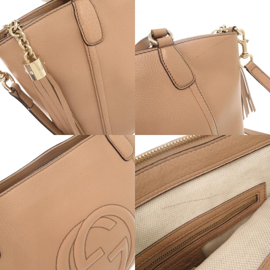 GUCCI 美品 グッチ ソーホー 369176 レザー ピンクベージュ 2WAY