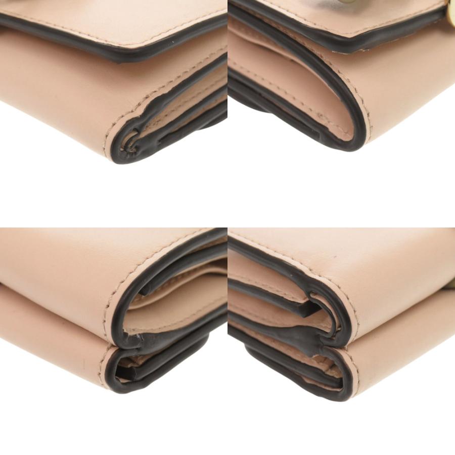 Chloe（クロエ） 美品 アルファベット レザー セメントピンク 三つ折り