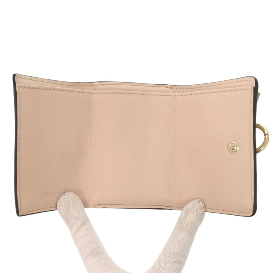 Chloe（クロエ） 美品 アルファベット レザー セメントピンク 三つ折り