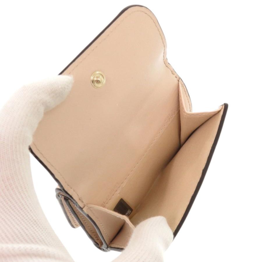 Chloe（クロエ） 美品 アルファベット レザー セメントピンク 三つ折り