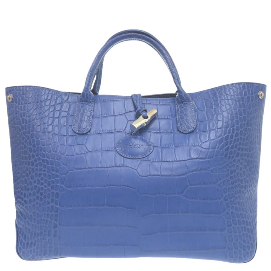 LONGCHAMP（ロンシャン） 美品 ロゾ トートバッグ クロコ調 クロコ型 