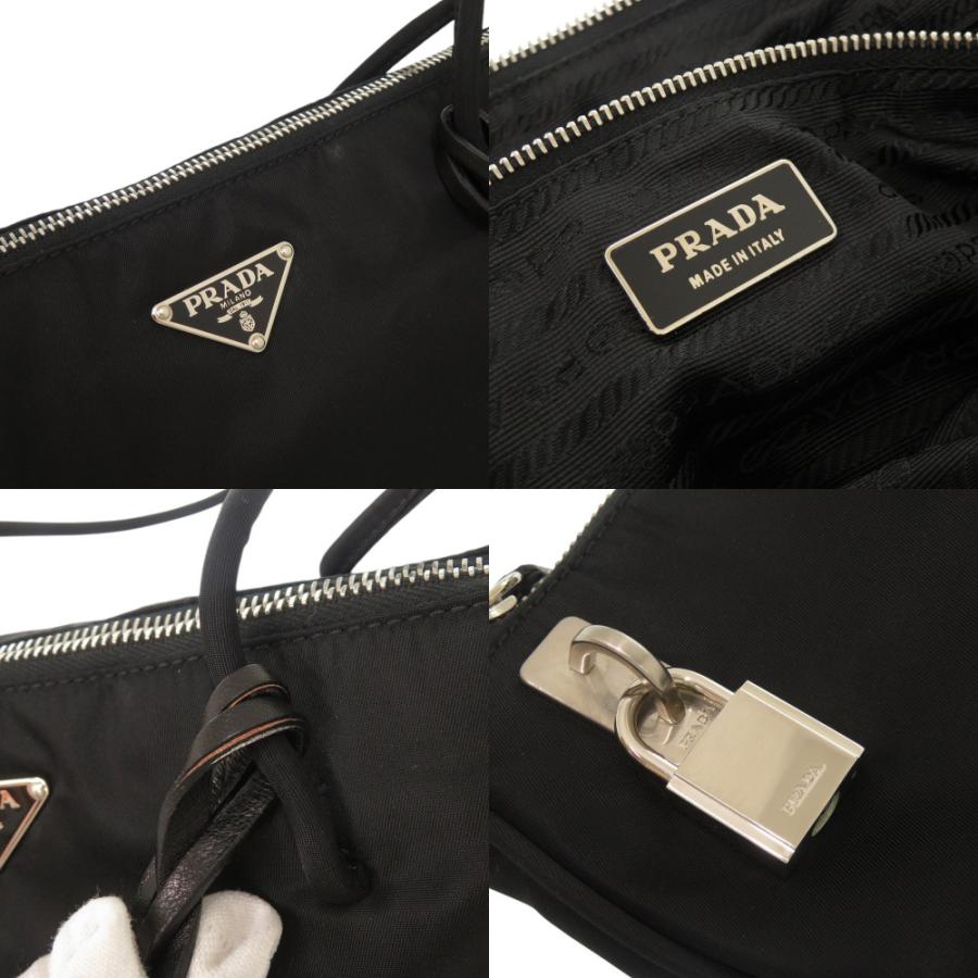 【極美品】プラダ トートバッグ ナイロン レザー A4 トライアングルロゴ ネロ PRADA（プラダ） 美品 トライアングルロゴ ナイロン ブラック トート