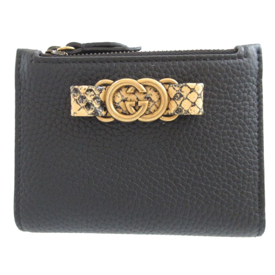 GUCCI 二つ折り財布 インターロッキングG パイソンウォレット GUCCI 未使用 グッチ インターロッキングG レザー パイソン
