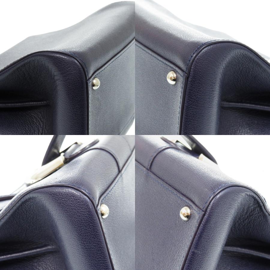 デルボー ブリヨン ミニ カーフ レザー ロデオカーフ インディゴ 紺