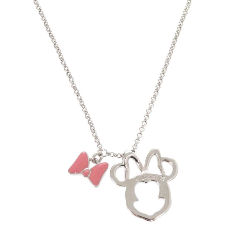 新品同様 スワロフスキー × ディズニー Minnie Mouse Pave メタル ラインストーン シルバー ピンク ネックレス ペンダント 1518 SWAROVSKI
