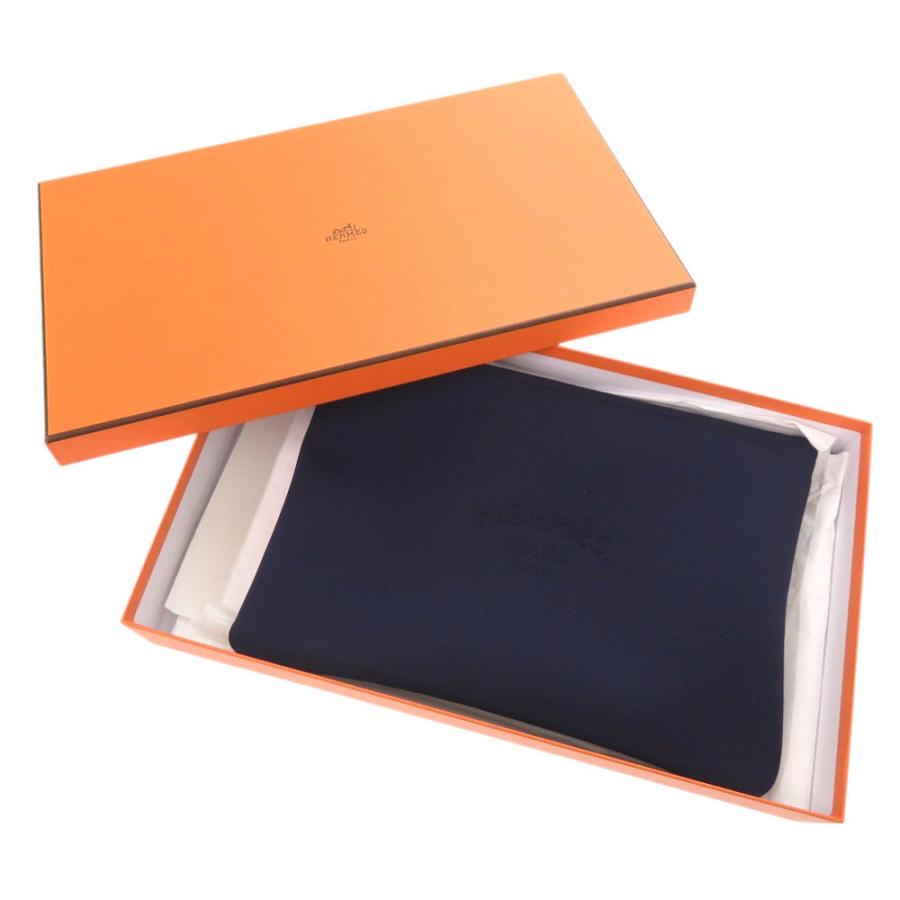 HERMES 美品 エルメス ネオバン MM ナイロン ポリウレタン ブルー  
