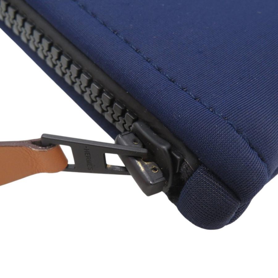 HERMES 美品 エルメス ネオバン MM ナイロン ポリウレタン ブルー  