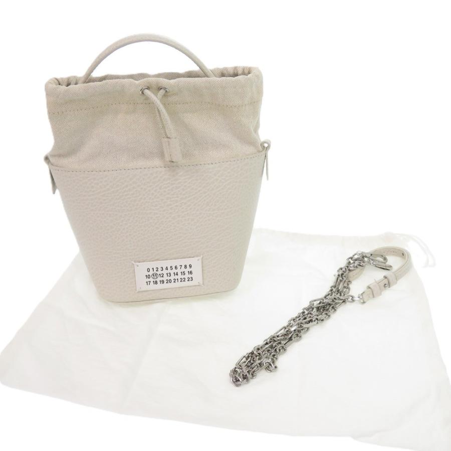 新品同様 メゾン マルジェラ 5AC S61WG0035 レザー キャンバス ライト  