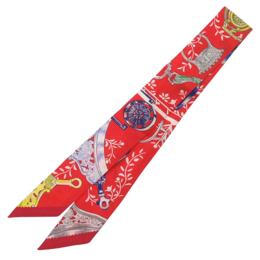 美品 エルメス ツイリー ETRIERS REMIX 鎧 リミックス シルク レッド