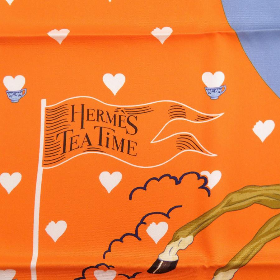 ★美品★エルメス カレ70 TEA TIME ティータイム　スカーフ HERMES 新品同様 エルメス カレ70 TEA TIME ティータイム シルク