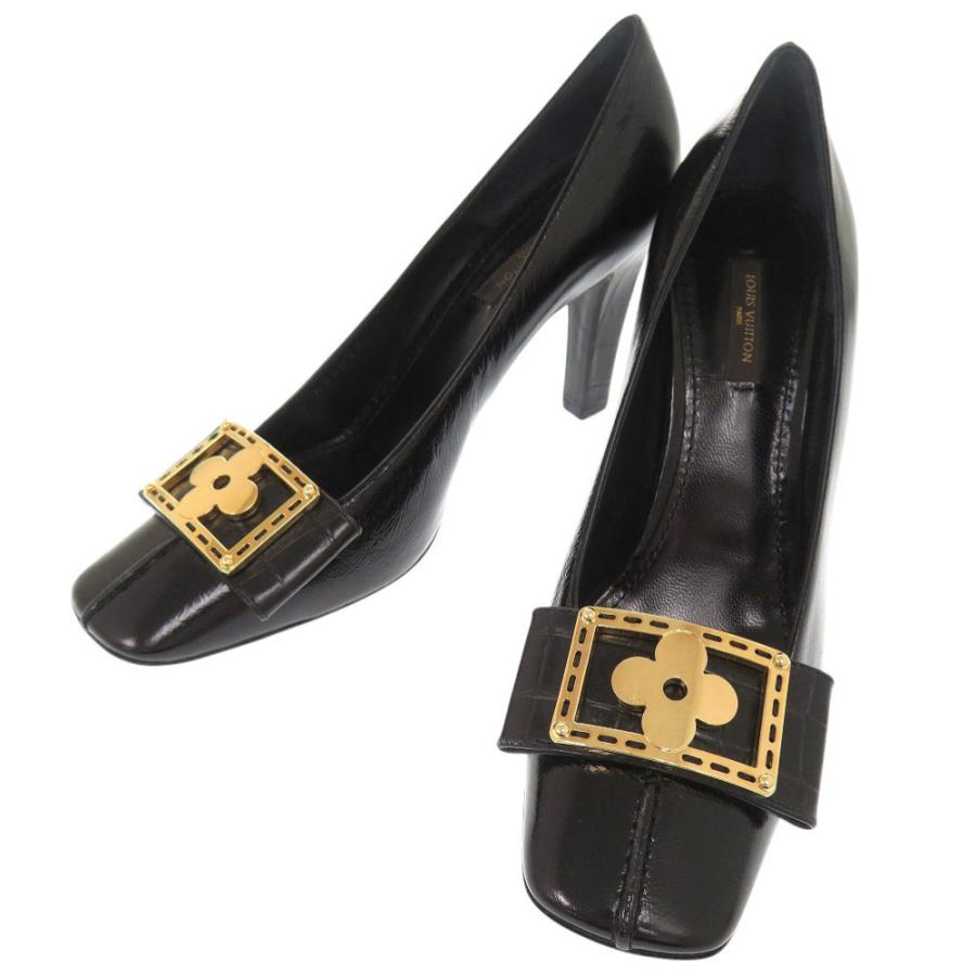 LOUIS VUITTON ルイヴィトン パンプス ブラック 37 LOUIS VUITTON（ルイ・ヴィトン） 未使用品 ルイ ヴィトン フラワー