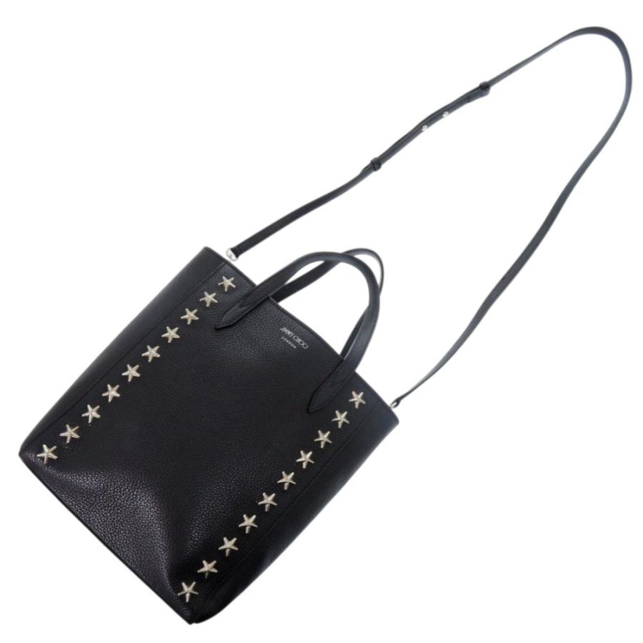 美品 ジミーチュウ ハンドバッグ 2way スタースタッズ レザー ブラック 黒 美品 ジミーチュウ 2WAY スタースタッズ ブリア レザー ブラック