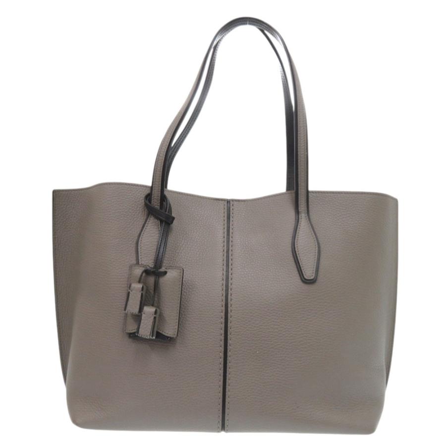 TOD'S グレー レザー トートバッグ 美品 トッズ ジョイ レザー グレージュ トートバッグ グレー ブラウン