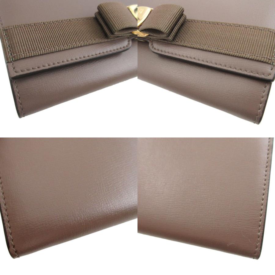 新品同様 サルヴァトーレフェラガモ ヴァラリボン レザー グレー 2