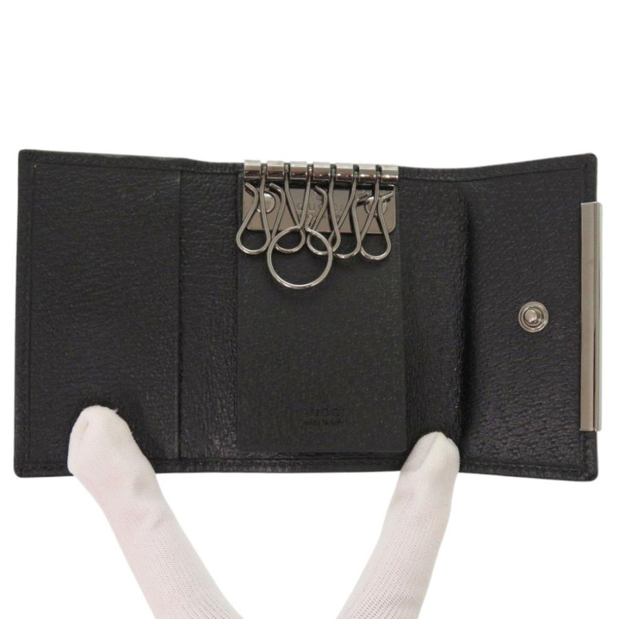 新品同様 グッチ 127048 6連 キーケース GGキャンバス レザー ブラック 黒 0601 GUCCI_3