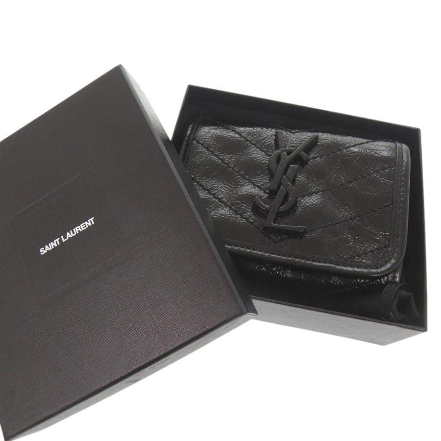 新品同様 サンローランパリ Niki ウォレット 三つ折り財布 レザー  