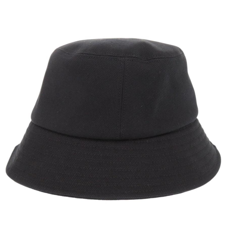 美品 シャネル コットン ブラック バケットハット 帽子 黒 0975 CHANEL_1
