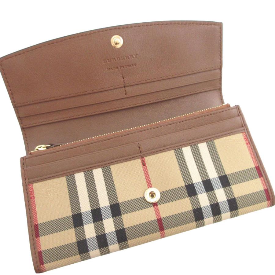 美品 バーバリー 3982542 チェック レザー ベージュ ブラウン 茶