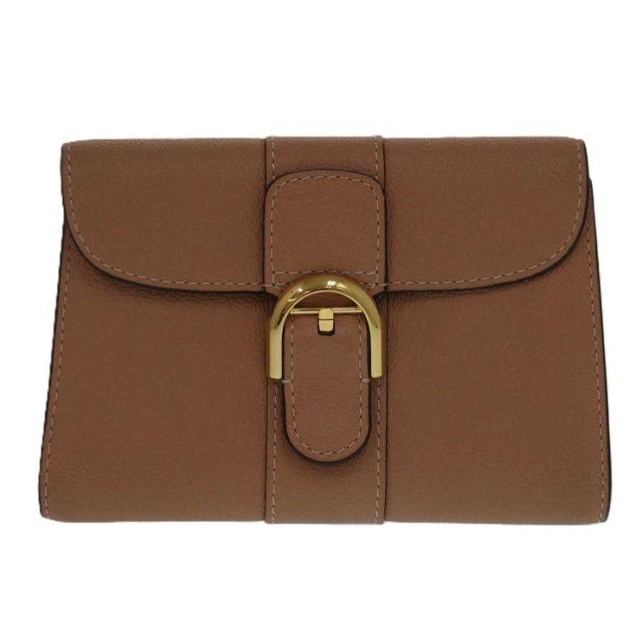 美品 デルボー ブリヨン AB0493 カーフ テンダーベージュ 1045 三  