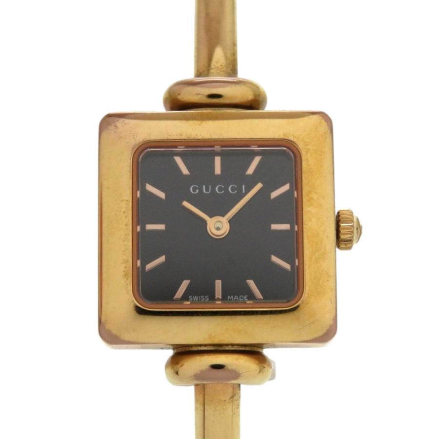 GUCCI グッチ 1900L SS ブラック ピンクゴールド 黒文字盤