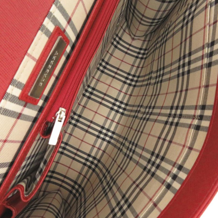 美品 バーバリー 2WAY レザー レッド ビジネスバッグ 赤 1797 BURBERRY 