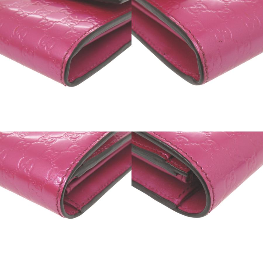 GUCCI 美品 グッチ マイクログッチシマ 253405 エナメル ピンク 長財布  
