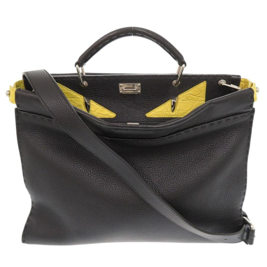 美品　フェンディ セレリア ピーカブー モンスターアイ 2WAYバッグ ブラック 美品フェンディ セレリア ピーカブー モンスターアイ 2WAYバッグ ブラック