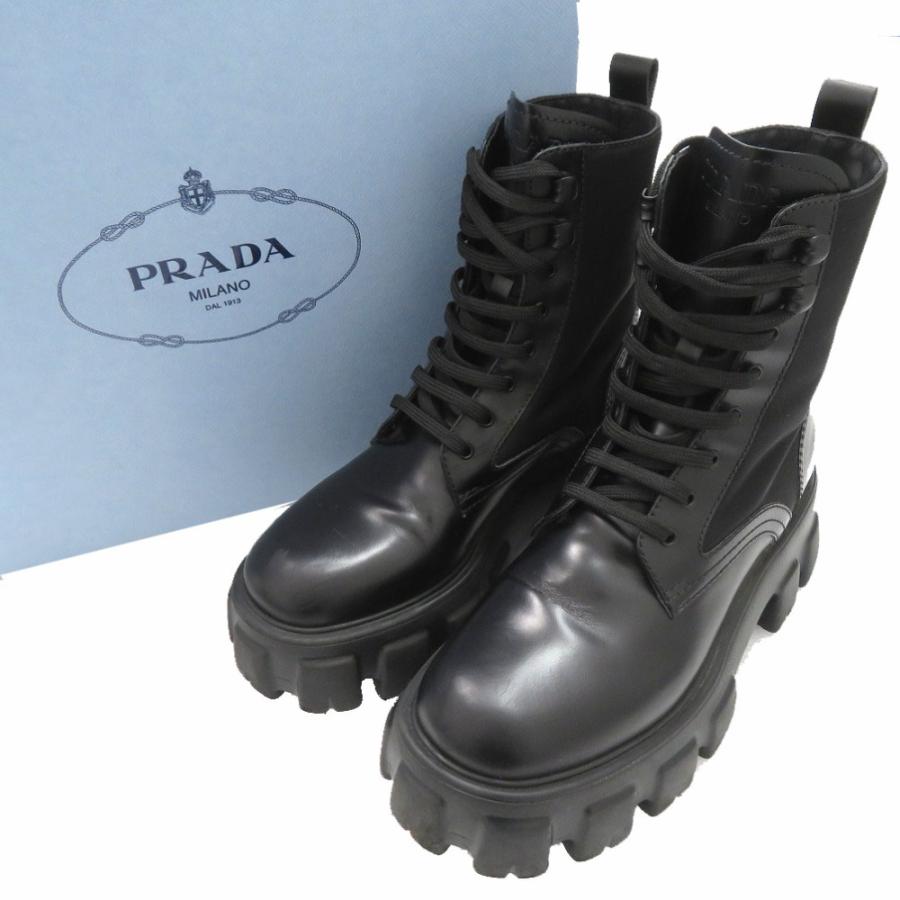 PRADA（プラダ） 美品 モノリス Re-NYLON コンバットブーツ ナイロン