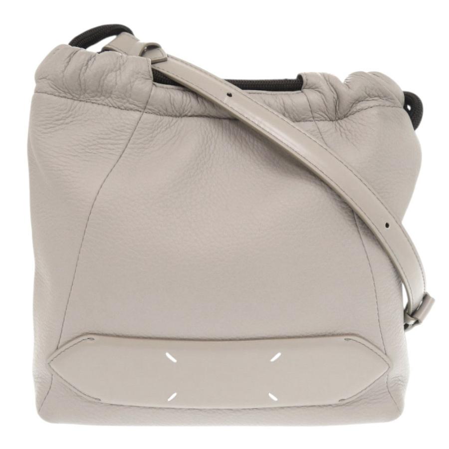 メゾン マルジェラ 5AC ソフト ドローストリング レザー グレー