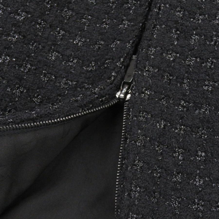 美品 シャネル ツイード P50251W05584 ウール レザー ブラック ワンピース 黒 0380 CHANEL_5