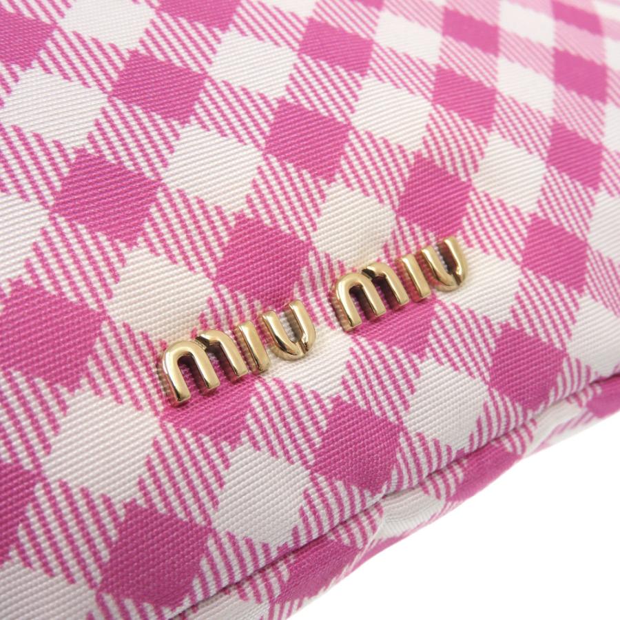 miu miu（ミュウミュウ） 5NG005 巾着ポーチ ギンガムチェック