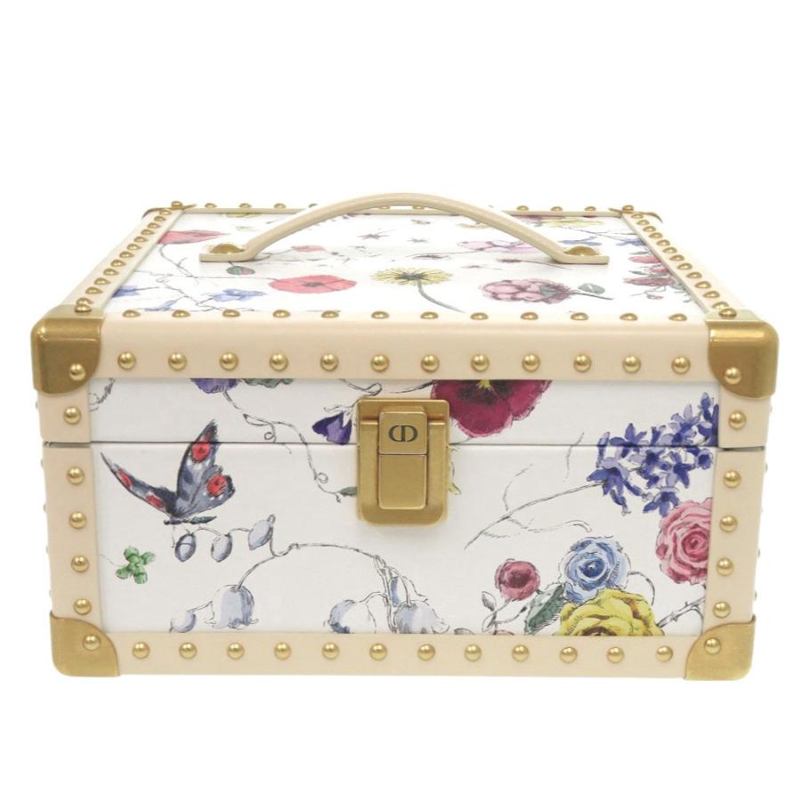 未使用 クリスチャンディオール フラワー 花 トランク レザー ホワイト 小物入れ 1360【中古】Christian Dior 未使用 クリスチャンディオール フラワー 花 トランク レザー ホワイト