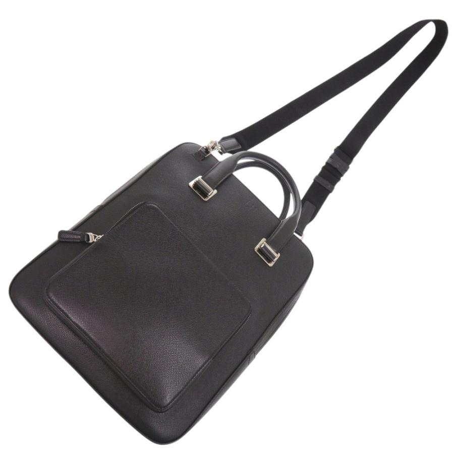 dunhill ダンヒル ビジネスバッグ レザー 2WAY ショルダー ブラック dunhill（ダンヒル） 美品 2WAY レザー ブラック ショルダーバッグ
