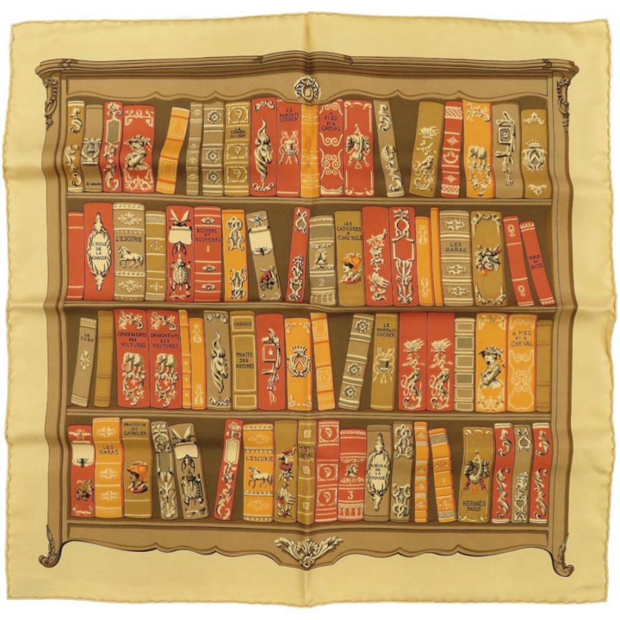 HERMES（エルメス） 新品同様 カレ45 プチカレ Bibliotheque 図書館