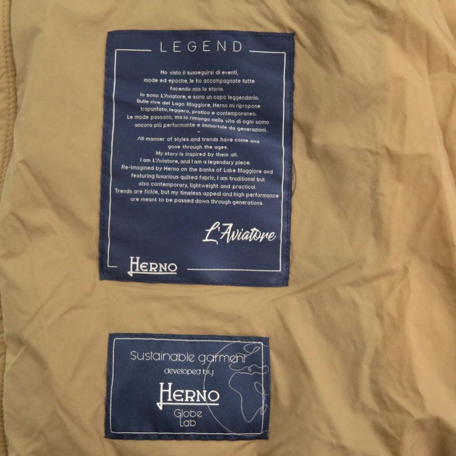 未使用 ヘルノ L'AVIATORE HERNO LEGEND PI010ULE サイズ52 ナイロン キャメル ボンバージャケット ダウンジャケット 1492 Herno メンズの画像