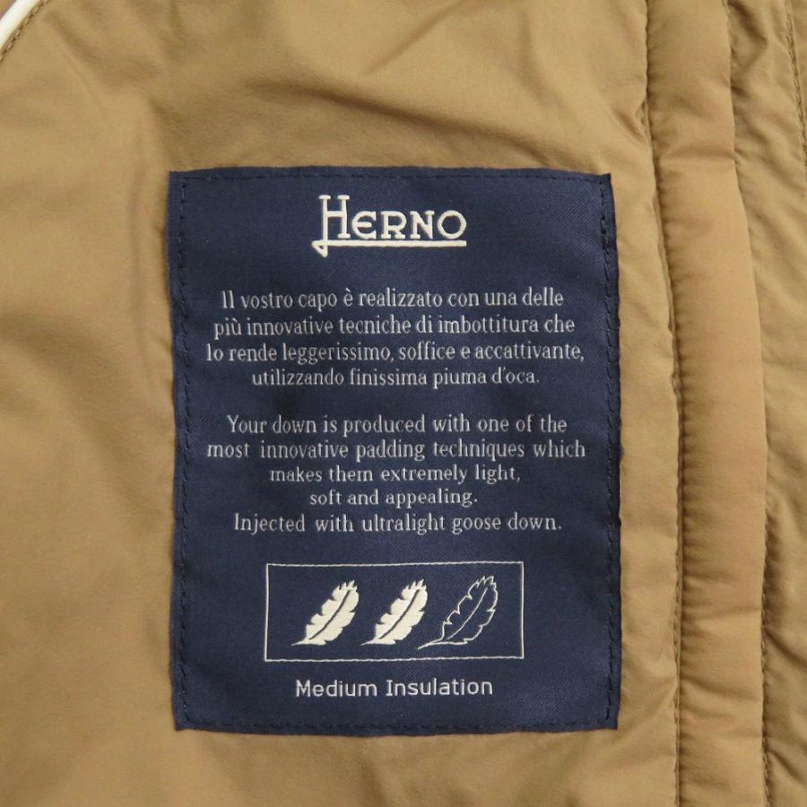 未使用 ヘルノ L'AVIATORE HERNO LEGEND PI010ULE サイズ52 ナイロン キャメル ボンバージャケット ダウンジャケット 1492 Herno メンズの画像