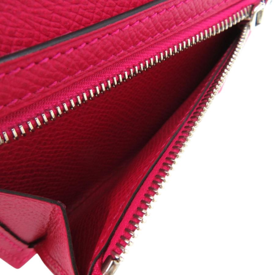 エルメス ベアンコンビネ クロコダイル アリゲーター ヴォーエプソン ローズメキシコ Z刻印 三つ折り財布 0489 HERMESの画像