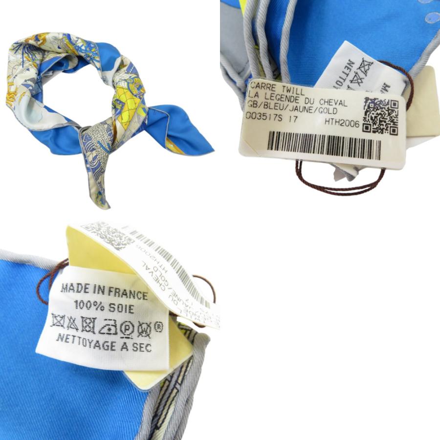 新品同様 エルメス カレ90 翼のある馬の伝説 LA LEGENDE DU CHEVAL A PLUMES ツイル Twill スカーフ シルク BLEU 0532 HERMES_9
