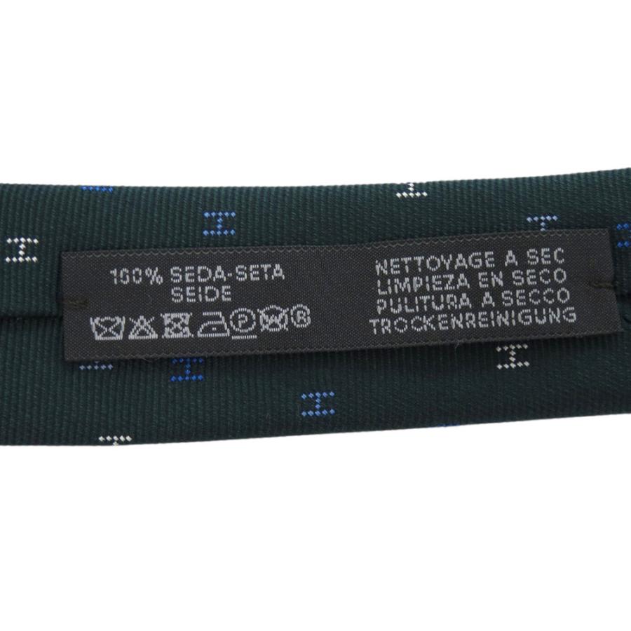 HERMES（エルメス） 新品同様 H柄 シルク グリーン 緑 ネクタイ 1349