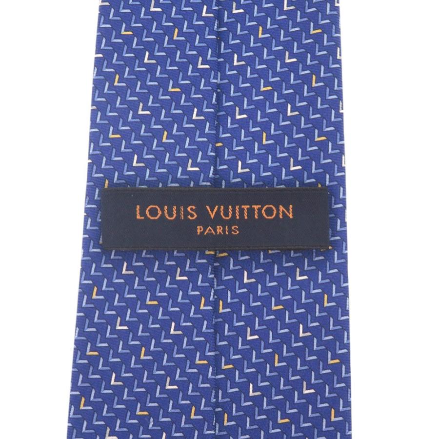 未使用 ルイ ヴィトン M73176 シルク ブルー ネクタイ 青 LV 1373