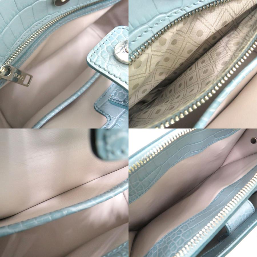 新品同様 トッズ 2way クロコ型押し ハンドバッグ ショルダーバッグ  