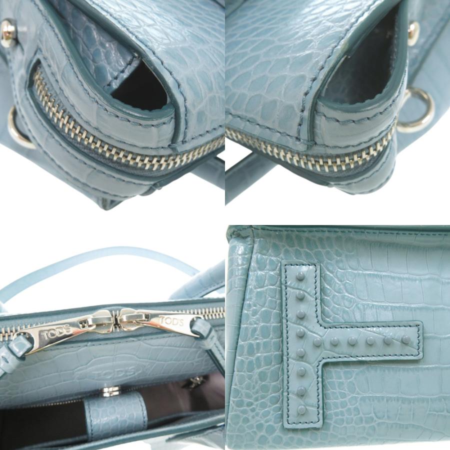新品同様 トッズ 2way クロコ型押し ハンドバッグ ショルダーバッグ  