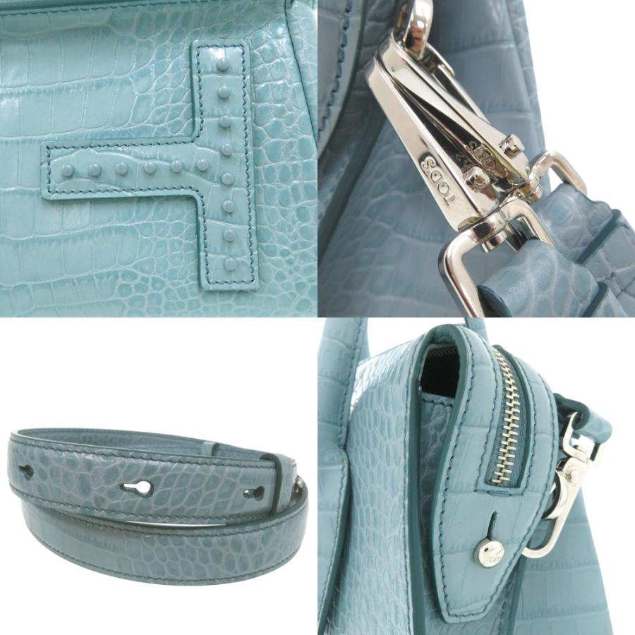 新品同様 トッズ 2way クロコ型押し ハンドバッグ ショルダーバッグ  