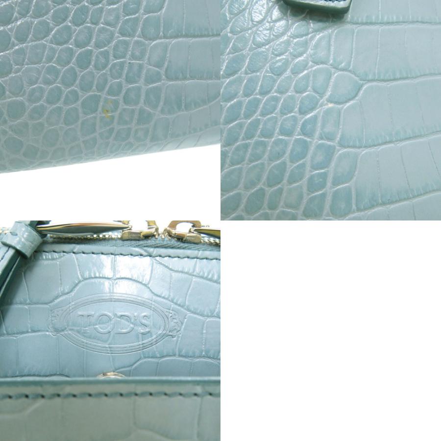 新品同様 トッズ 2way クロコ型押し ハンドバッグ ショルダーバッグ  
