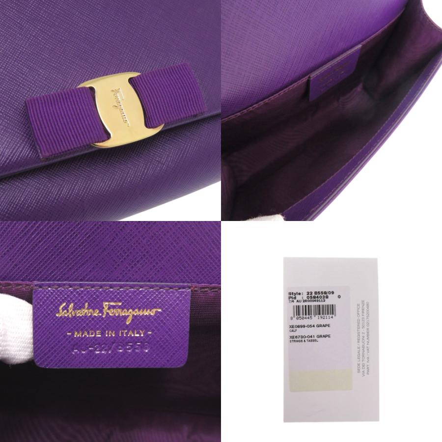 新品同様 サルヴァトーレフェラガモ ヴァラ リボン AU-22 B558 レザー